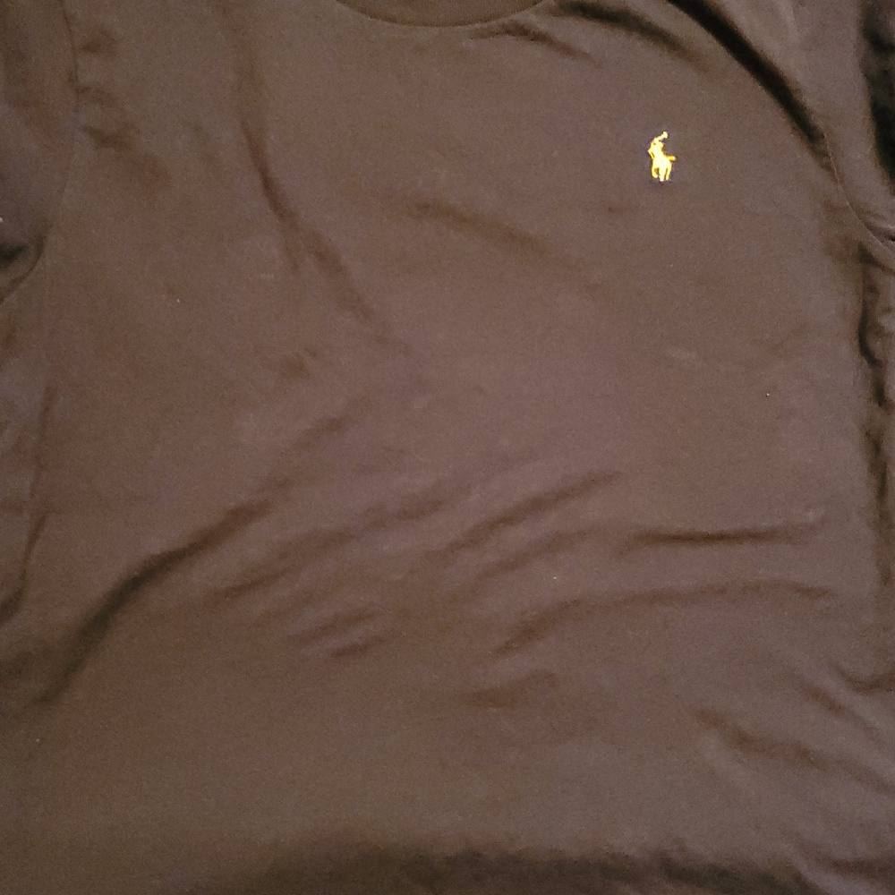 Polo by Ralph Lauren Black Tee with Gold Logo